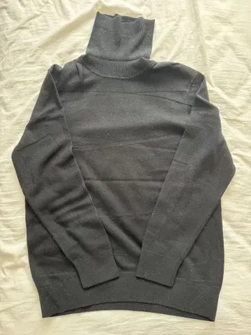 UNIQLO 남성용 캐시미어 터틀넥 스웨터 블랙 XL