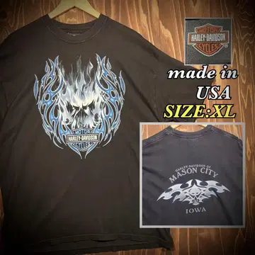 USA 할리데이비슨 블루 프레임 t셔츠 XL 파이어