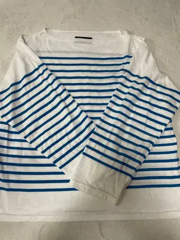 Outil 보더 바스크 셔츠 size 1 White x Blue