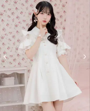 ROJITA 더블 리본 트위드 원피스 아이보리