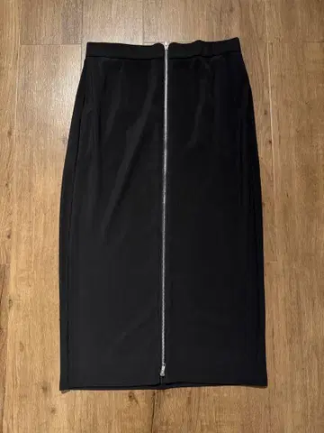 프론트 지퍼 내로우 롱 스커트 블랙 3XL