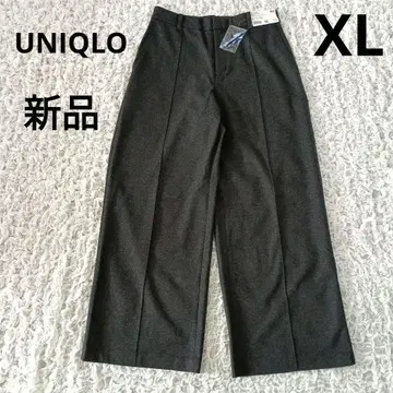 새상품 UNIQLO XL 다크 그레이 브러쉬드 저지 와이드 팬츠