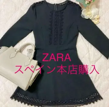 [ 새상품급 ] ZARA 스페인 본점 구매 블랙 원피스 레이스 장식