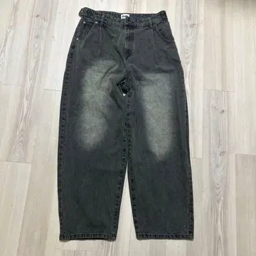 NINETY 블랙 데님 와이드 팬츠 XL