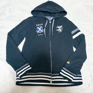 Admiral 니콜 클럽 후드 부착 블랙 후드티 집업