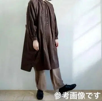 휴일과 시, 휴일 코디 코듀로이 롱 셔츠 브라운 튜닉