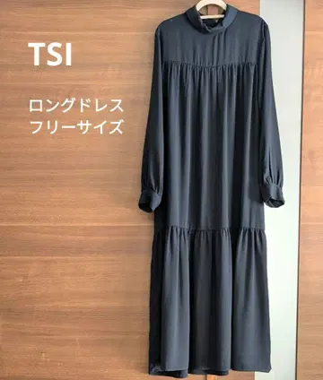 TSI 여성용 롱 드레스 티어드 디자인 프리 사이즈