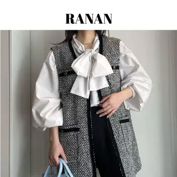 트위드 베스트 블랙 지레 라난 지레 졸업식 포멀 시치고산 블랙