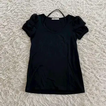 [ 여성용 ] 브라민 쉬폰 슬리브 블라우스 반팔 티셔츠 블랙 일본제