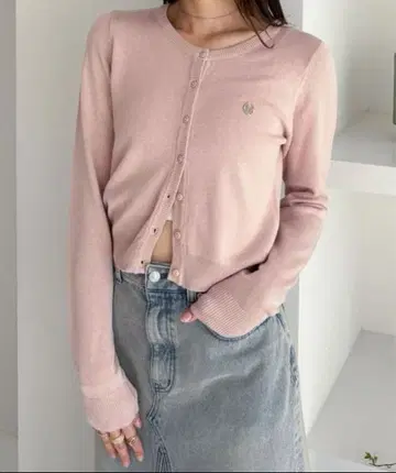 헤더 Heather 모티브 컴팩트 가디건