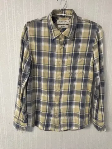 REMI RELIEF 체크 무늬 코튼 플란넬 셔츠 Bluebeige M