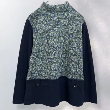 코랄 coral 하이넥 꽃무늬 풀오버 절개 귀여운 L [ a323