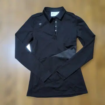 블랙 긴팔 피케 셔츠 여성용