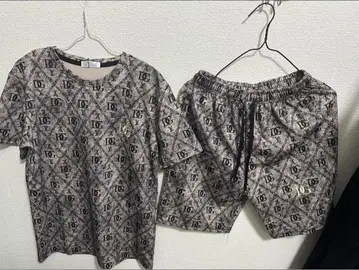 기하학 패턴 티셔츠 숏팬츠 세트