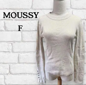 MOUSSY 상의 리브 니트 F 아이보리 계열 여성용