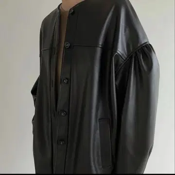 [ CLANE ] VOLUME SLEEVE LEATHER BLOUSON