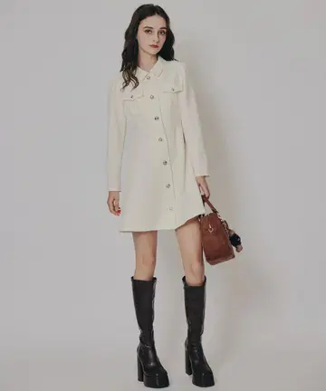 화이트 미니 원피스