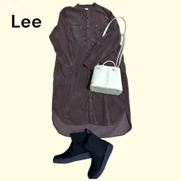 Lee 브라운 코듀로이 긴팔 셔츠 원피스 F 면 100%