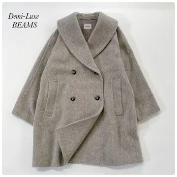 61만 23AW 데미룩스 빔즈 샤기 숄카라 코트 새상품급