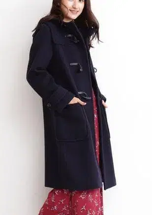 N. 내추럴 뷰티 베이직 롱 더플 코트 네이비