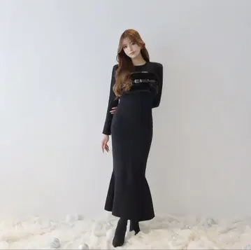 랜디 블랙 롱 원피스