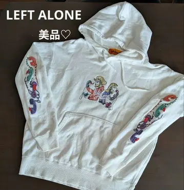 남성용 레프트 얼론 후드티 LEFT ALONE 자수 화이트