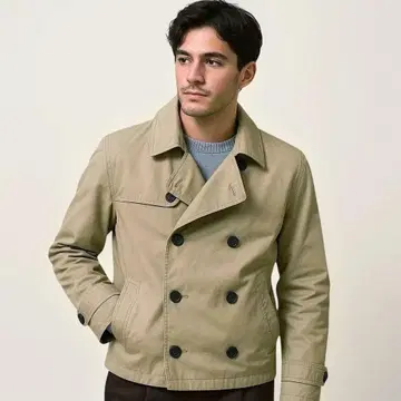 HARE 베이지 숏 트렌치코트 더블 자켓풍 M 남성용 가을