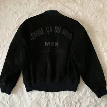 꼼사데모드 가죽 자켓 바시티 자켓 블랙 자수 로고 80s