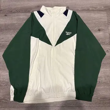 Reebok 나일론 자켓 화이트/그린/네이비