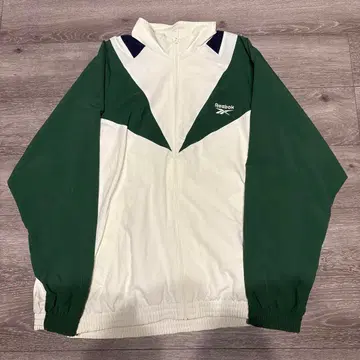 Reebok 나일론 자켓 화이트/그린/네이비