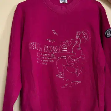 90s SINA COVA 자수 맨투맨 시나코바 마린 캐주얼