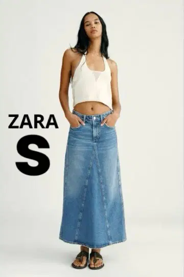 새상품! ZARA 자라 롱 데님 스커트 맥시 길이