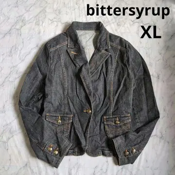 bittersyrup 데님 자켓 골드 버튼 빅 사이즈 블랙 XL