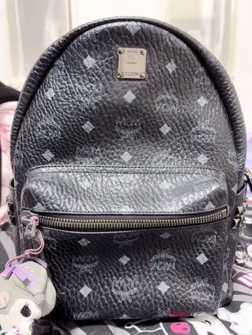 MCM 블랙 백팩 S 사이즈