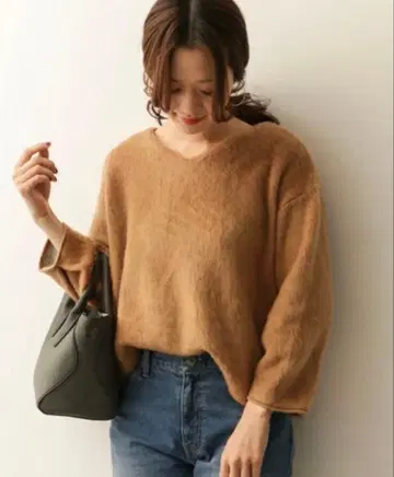 URBAN RESEARCH DOORS 샤기 V넥 풀오버