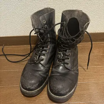 블랙 가죽 미드컷 부츠