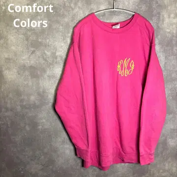 Comfort Colors 오버 사이즈 맨투맨 핑크 속기모