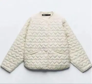 ZARA 화이트 퀼팅 자켓 M 하트
