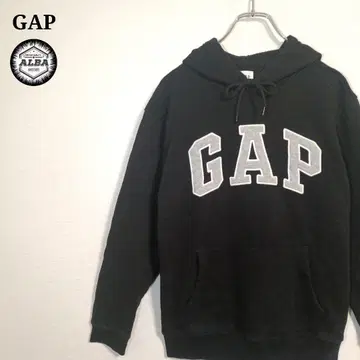 GAP 갭 후드티 화이트 택 아치 로고 풀오버 블랙 XXS