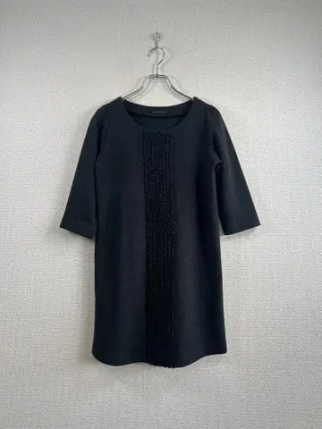 그린 레이블 릴랙싱 리본 디자인 원피스 그레이