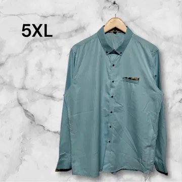 드레스 셔츠 긴팔 레귤러 카라 앞 버튼 5XL 레귤러 기장