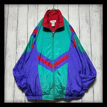 [ 멀티 컬러 블루종 나일론 자켓 ] 80s 90s 빈티지 S