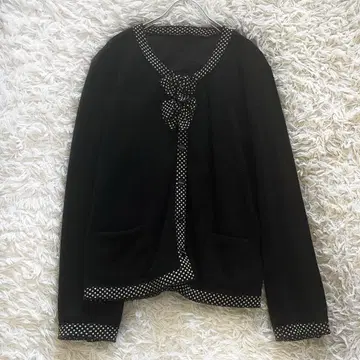 INGEBORG 잉게보그 리본 도트 가디건 블랙