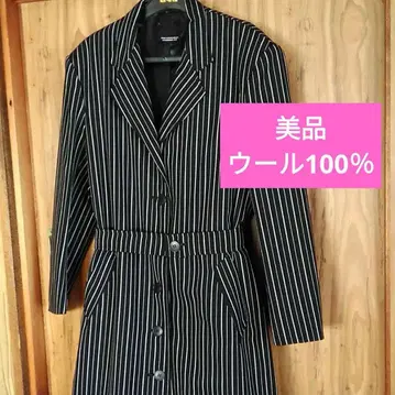 거의 새상품 영국 John Richmond 울 100% 롱 코트