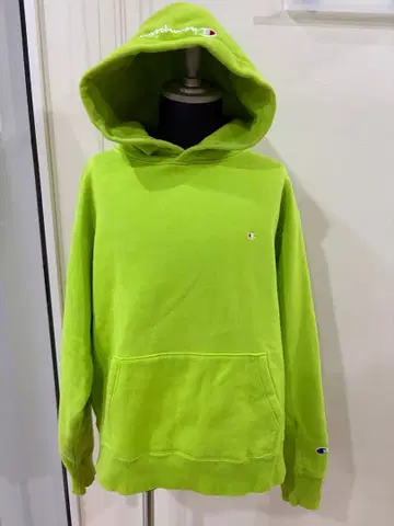 Champion 형광 그린 후드티 리버스 위브 빔즈 별주 M부터 L
