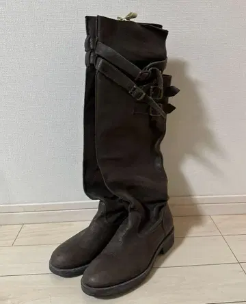 이탈리아제 버클 니하이 롱 부츠