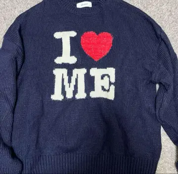 ACLEN T I LOVE ME 스웨터 네이비