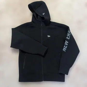NEW ERA 블랙 풀 집업 후드티 블랙 L 사이즈