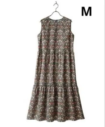 [ 새상품 ] M 윌리엄 모리스 티어드 원피스 딸기 도둑 브라운 계열