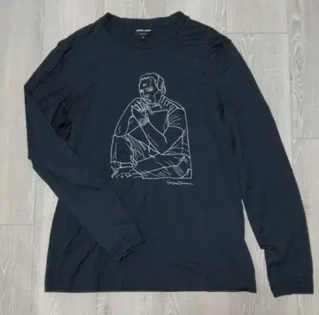 조르지오 아르마니 블랙 긴팔 T셔츠 GiorgioARMANI 50 자수